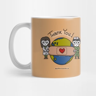 Thank you Carers, Healthcare Workers, Heroes, Gratitude (Brown) - mydoodlesateme Mug